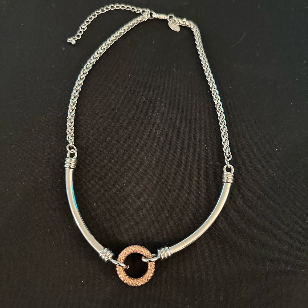 Lia Sophia Silver and Gold Geometric Necklace